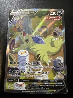Tyranitar V Alternate Art 155/163 Battle Styles Single Stike Pokemon Card - Image 1