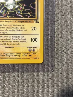 Pokemon TCG Magneton Fossil Card 26/62 Unlimited Non-Holo Rare, LP Condition - Image 2