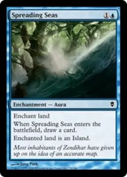 MTG-1x-Heavy Play, English-Spreading Seas - Foil-Zendikar - Image 1