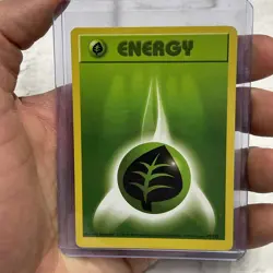 Pokemon Grass Energy Common Base Set (Shadowless) 99/102 LP+ Vintage Pokemon TCG - Image 1