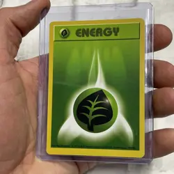 Pokemon Grass Energy Common Base Set (Shadowless) 99/102 LP+ Vintage Pokemon TCG - Image 2