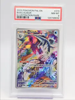 BAXCALIBUR 2023 POKEMON PALDEA EVOLVED ILLUSTRATION RARE 210/193 PSA 8 Q0004 - Image 1