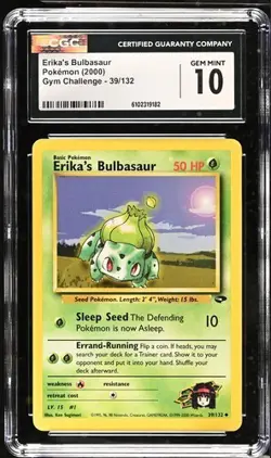 Pokemon Erika's Bulbasaur 2000 Gym Challenge 39/132 CGC 10 - Image 1