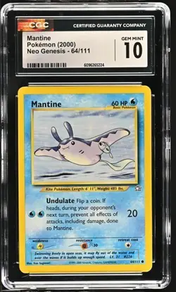 Pokemon Mantine 2000 Neo Genesis 64/111 CGC 10 - Image 1