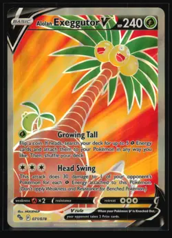 Alolan Exeggutor V (Full Art) Ultra Rare Pokemon GO 071/078 NM - Image 1