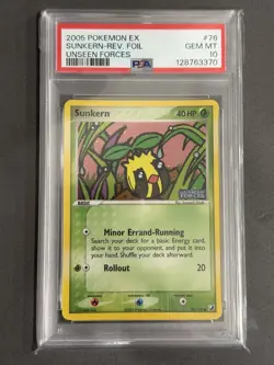 2005 POKEMON EX UNSEEN FORCES REVERSE HOLO SUNKERN PSA 10 - Image 1