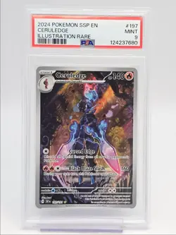 CERULEDGE 2024 POKEMON SURGING SPARKS ILLUSTRATION RARE 197/191 PSA 9 Q0004 - Image 1