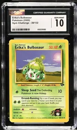Pokemon Erika's Bulbasaur 2000 Gym Challenge 39/132 CGC 10 - Image 1