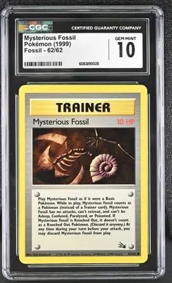 Pokemon Mysterious Fossil 1999 Fossil 62/62 CGC 10 - Image 1