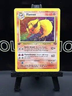 Pokemon TCG Flareon Jungle 3/64 Holo 1st Edition Holo Rare LP - Image 2