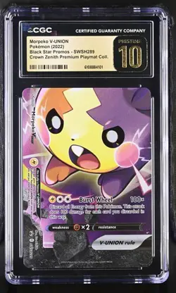 Pokemon Morpeko V-UNION 2022 Black Star Promos SWSH289 CGC PRISTINE 10 - Image 1