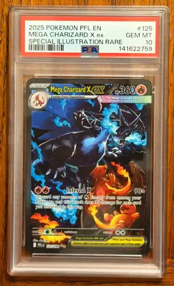 Mega Charizard X ex Special Illustration Rare 125/094 2025 Pokemon PSA 10 - Image 1