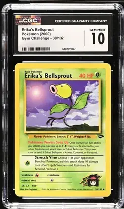 Pokemon Erika's Bellsprout 2000 Gym Challenge 38/132 CGC 10 - Image 1