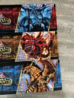 Yugioh Set of All 3 Battle Pack 2 War of the Giants Playmats!! Slifer Obelisk Ra - Image 4