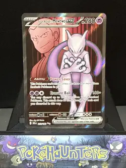 Pokemon Card Team Rocket's Mewtwo ex 213/182 Destined Rivals Holo Full Art NM - Image 1
