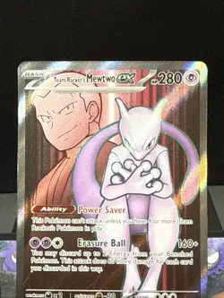 Pokemon Card Team Rocket's Mewtwo ex 213/182 Destined Rivals Holo Full Art NM - Image 2