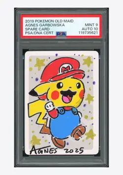 Pokemon PSA 9 AUTO 10 Spare Card Agnes Garbowska 2019 Old Maid Japanese - Image 1