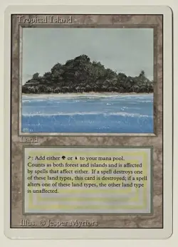 Magic the Gathering Dual Land - Tropical Island (Revised) Card #3 - Image 1