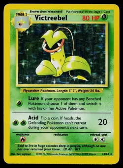 Pokemon Card Victreebel 14/64 Jungle NO SYMBOL Misprint Error - Image 1