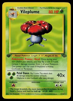 Pokemon Card Vileplume 31/64 Jungle 1st Edition - Image 1