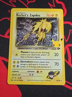 Rocket's Zapdos # 15/132 Celebrations Classic Collection Pokemon Card NM - Image 1