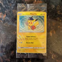 Pokemon TCG Cards Special Delivery Pikachu SWSH074 Black Star Promo Holo SEALED1 - Image 1