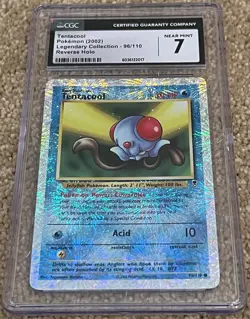 Pokemon CGC 7 Tentacool - Legendary Collection - 2002 - 96/110 - Reverse Holo - Image 1