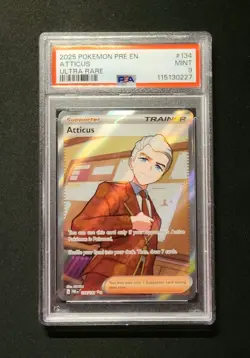 2025 POKEMON 134/131 PRE English PRISMATIC EVOLUTIONS #134 ATTICUS PSA 9 - Image 1