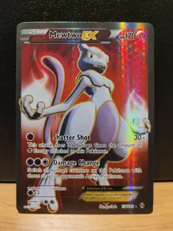 Pokemon Mewtwo-EX TCG Full Art Ultra Rare Holo Card Breakthrough 158/162 - Image 1