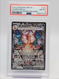 CHARIZARD EX 2023 POKEMON OBSIDIAN SPECIAL ILLUSTRATION RARE 223 PSA 8 Q0004 - Image 1