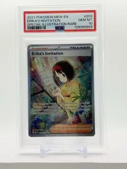 2023 Pokemon ERIKA'S INVITATION 203/165 Mew 151 Special Illustration Rare PSA 10 - Image 1