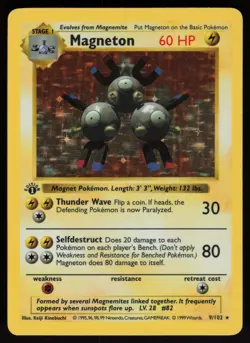 Magneton 9/102 Rare Base Set 1st Edition Pokemon - Image 1