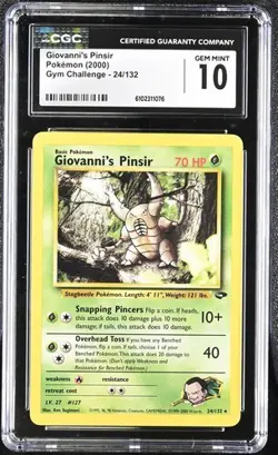 Pokemon Giovanni's Pinsir 2000 Gym Challenge 24/132 CGC 10 - Image 1