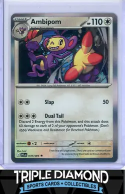 2025 Pokemon Phantasmal Flames #079/094 Ambipom Holo F715 - Image 1