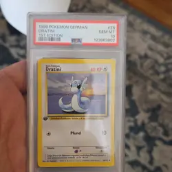 Pokemon Dratini 26/102 Base Set German 1st Edition Uncommon Regular PSA 10 - Image 1