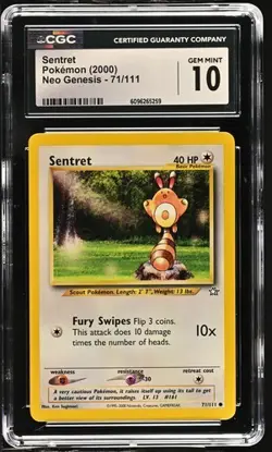 Pokemon Sentret 2000 Neo Genesis 71/111 CGC 10 - Image 1