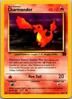 Team Rocket #50/82 Charmander Pokemon Moderately Played - Image 1