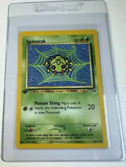 Spinarak 1st Edition 64/75 Neo Discovery WOTC Vintage Pokemon - Image 1