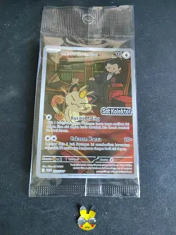 Pokemon Team Rocket's Meowth Promo Collector Set Destined Rivals Indonesia New - Image 1