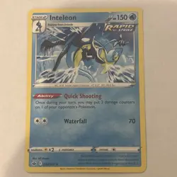 Inteleon 043/198 Regular Rare SWSH: Chilling Reign Pokemon TCG NM 2021 - Image 1