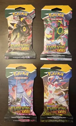 Pokemon Evolving Skies Sleeved Blister Booster Pack Complete Art Set New Sealed - Image 1