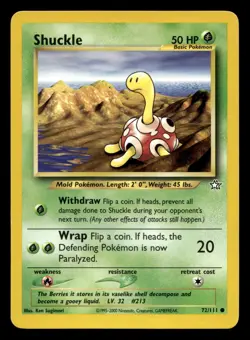Shuckle 72/111 Common Neo Genesis WOTC Pokemon LP - Image 1