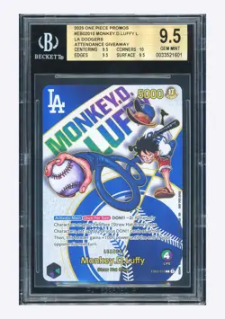 One Piece BGS 9.5 Monkey D Luffy L Promo 2025 EB02-010 LA Dodgers English - Image 1