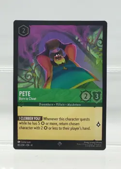 Disney Lorcana Pete - Born to Cheat 85/204 Cold Foil Ursula's Return Super Rare - Image 1