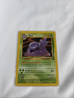 Pokemon TCG Muk Fossil Non Holo Card 13/62 LP Condition - Image 1