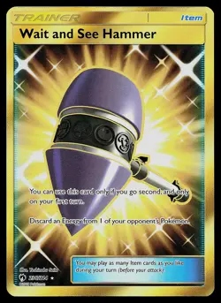 Pokemon Card - Wait and See Hammer Lost Thunder 236/214 Secret Rare - Image 1
