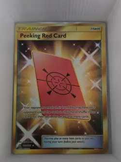 Peeking Red Card (Secret Rare) - Secret Rare from SM05 #169/156 - in LP-NM Cond. - Image 1