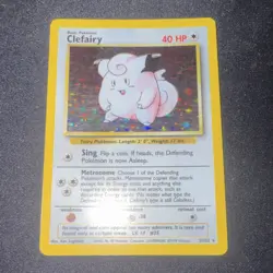 Pokemon Clefairy Base Set Holo Rare 5/102 40 HP English Card - Image 1