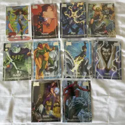 Skybox Marvel Masterpieces XL 10 Card Lot 5x7, Daredevil, Ultron, Psylocke, More - Image 1