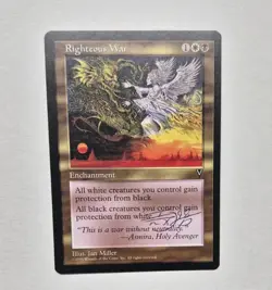 Unplayed Signed Righteous War Visions MAGIC IAN MILLER mtg EDH CUBE VINTAGE LP - Image 1